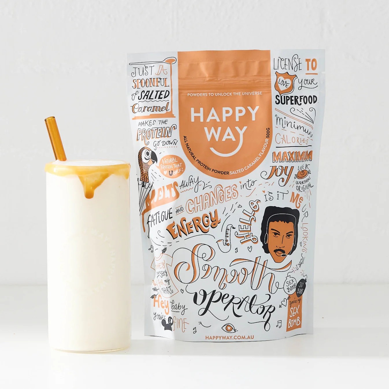 Happy Way Whey Protein Powder Salted Caramel 500g